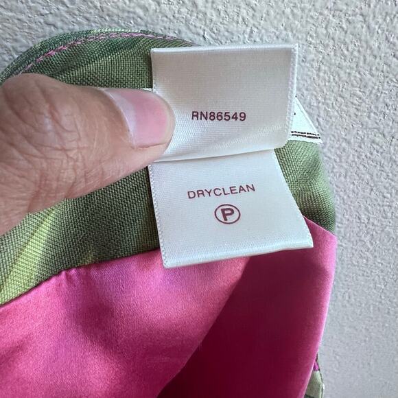 Tommy Bahama Floral 100% Silk Green Mini Tropical Hawaiian Skirt Women's Size 2 - Picture 2 of 6